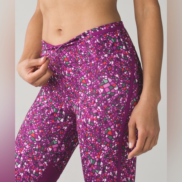 Lululemon Fuchsia Real Quick Crop Leggings Women’s Size 10 - Picture 2 of 11